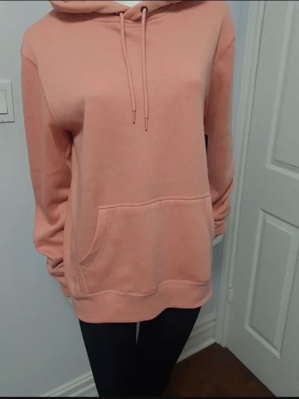 Title: Bluenotes Pastel Pink Solid Fleece Pullover Hoodie Sweatshirt Size M NWT